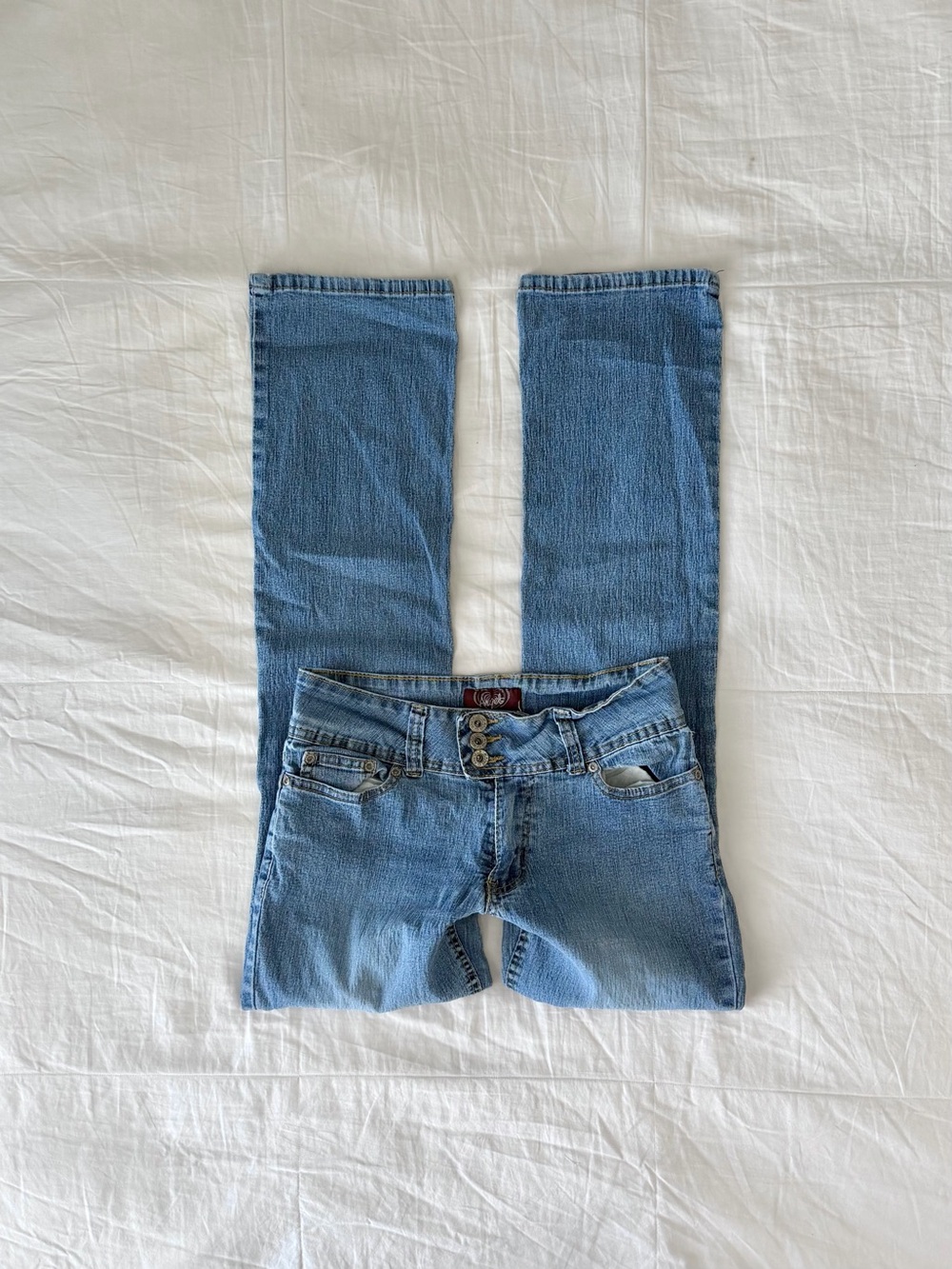 Y2K Angels Lowrise Denim Straight Leg Lightwash Denim Jeans Size 6